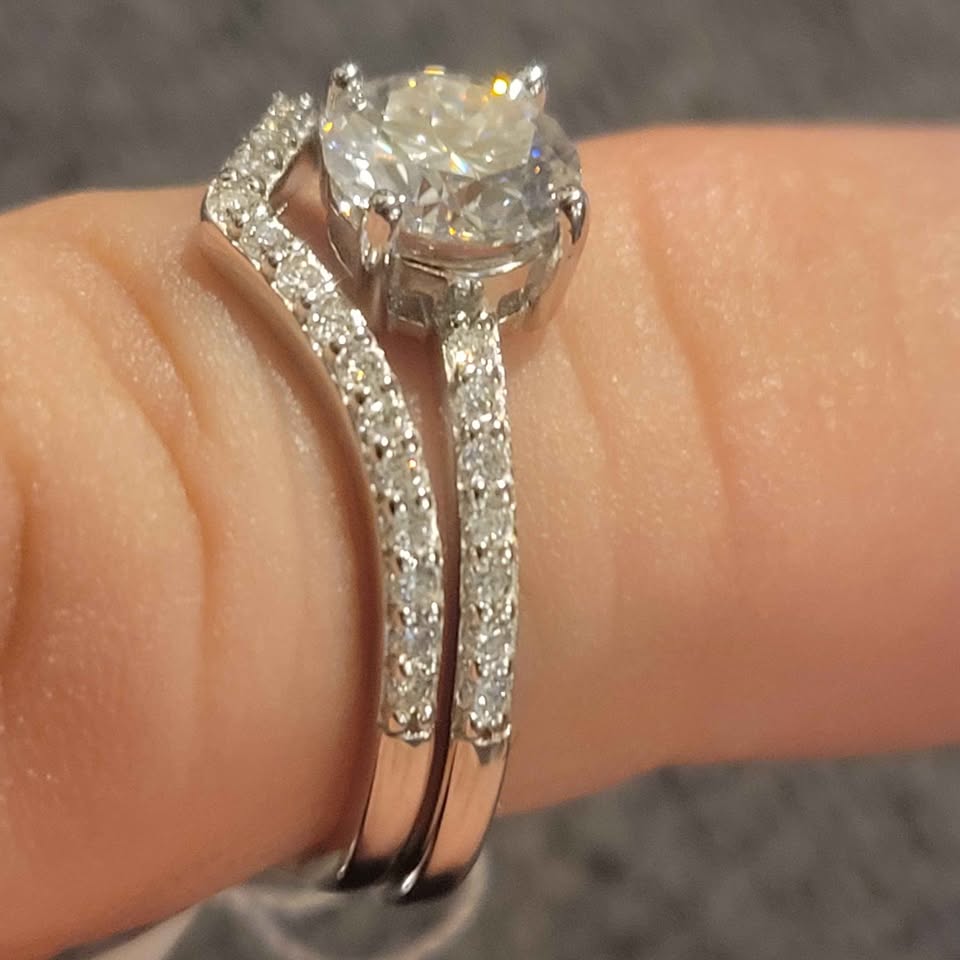 1.3 carat wedding ring set, size 8