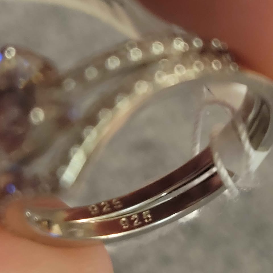 1.3 carat wedding ring set, size 8