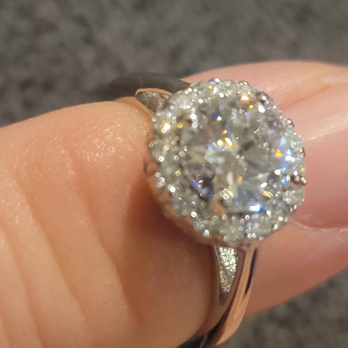 1.50ct moissanite silver ring, size 5