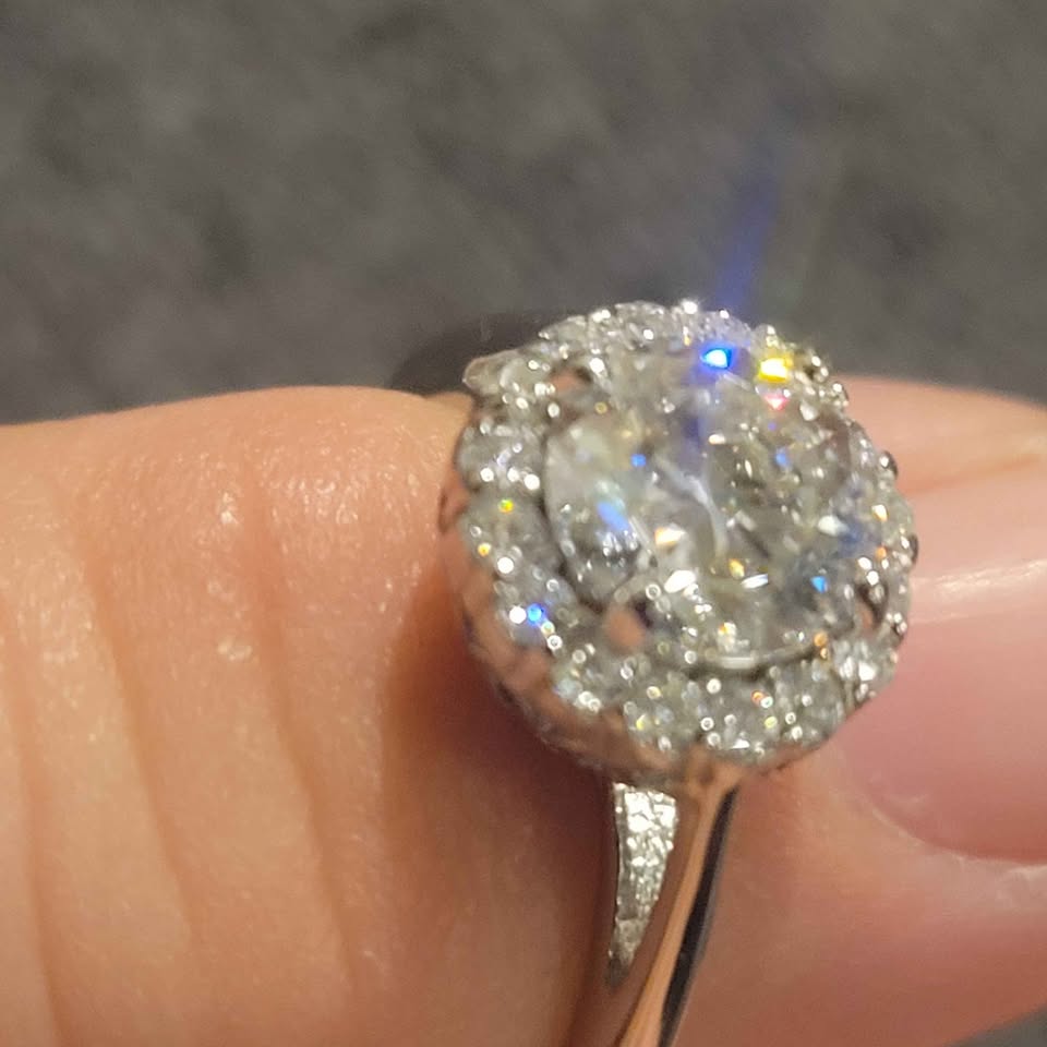 1.50ct moissanite silver ring, size 5