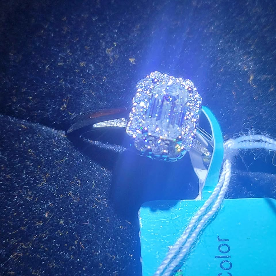 1ct Moissanite Silver Ring, size 5