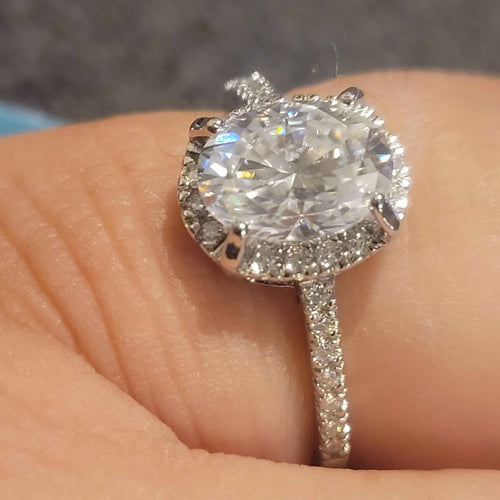 2.23ct moissanite silver ring, size 9