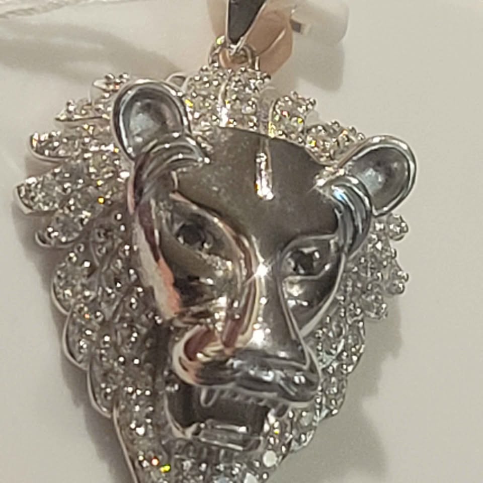 3.50ct moissanite silver Lion Pendant