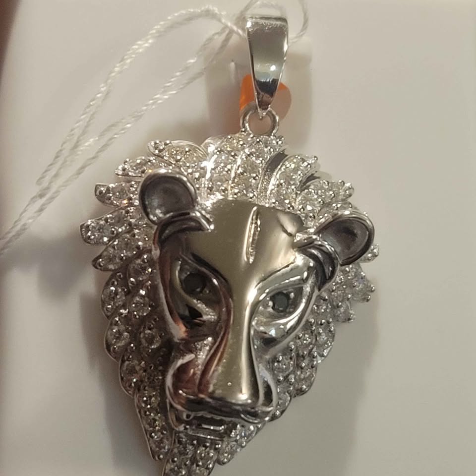 3.50ct moissanite silver Lion Pendant