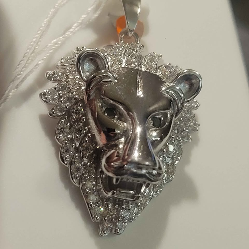 3.50ct moissanite silver Lion Pendant