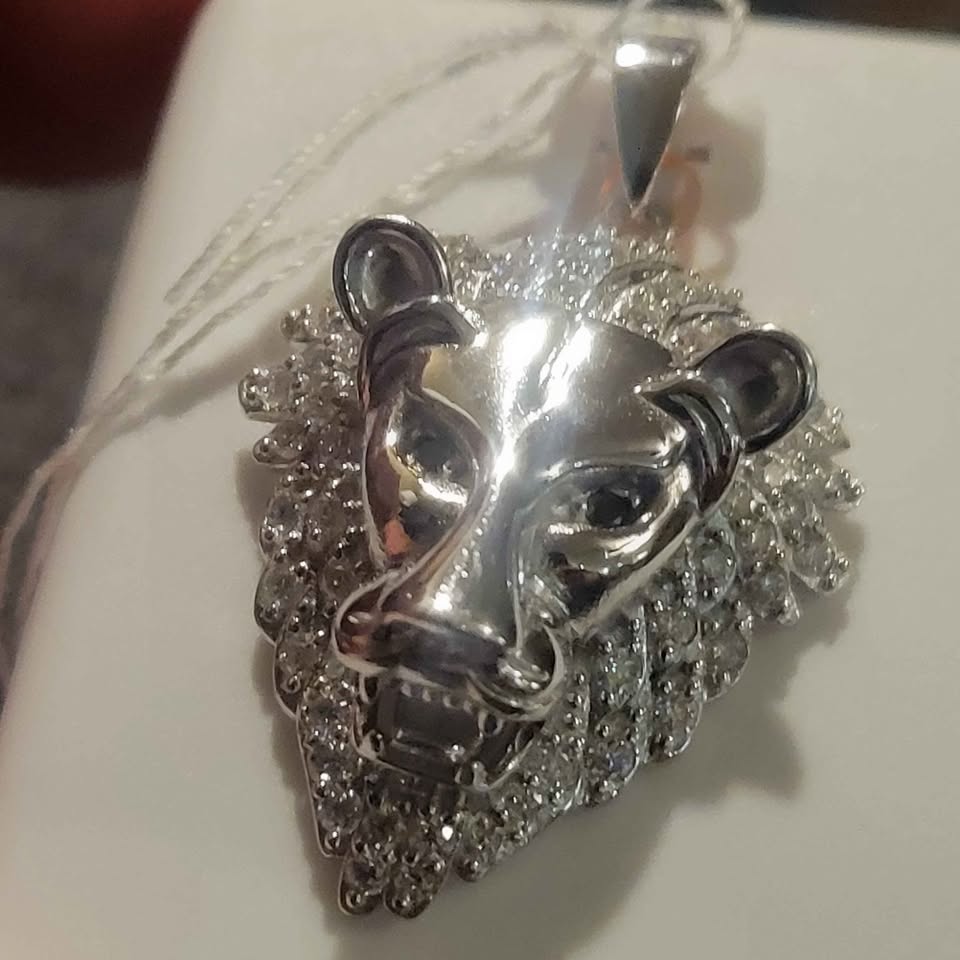 3.50ct moissanite silver Lion Pendant