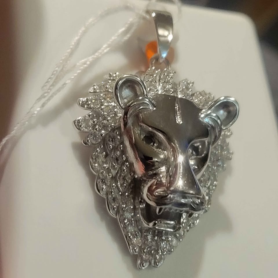 3.50ct moissanite silver Lion Pendant