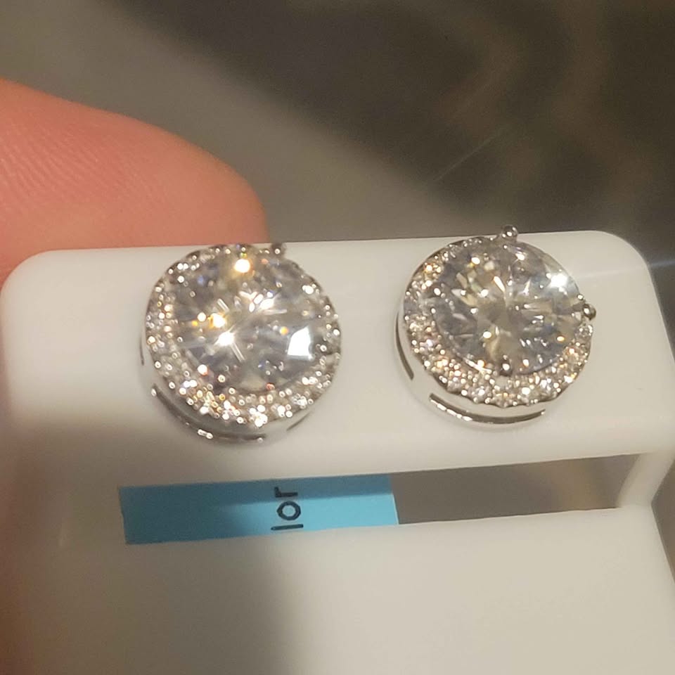 4.36 ct Silver Moissanite Earrings