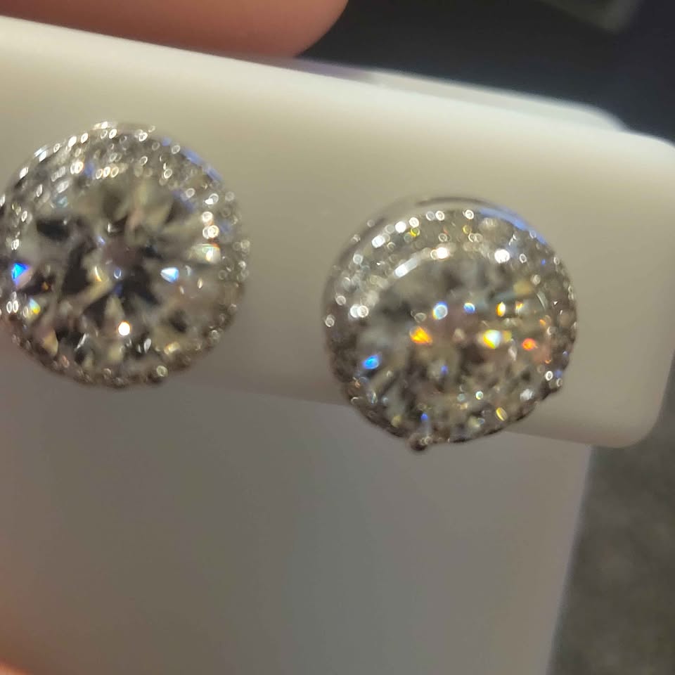 4.36 ct Silver Moissanite Earrings
