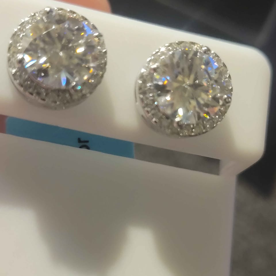 4.36 ct Silver Moissanite Earrings