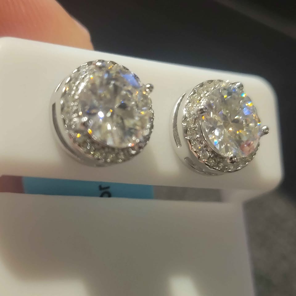 4.36 ct Silver Moissanite Earrings