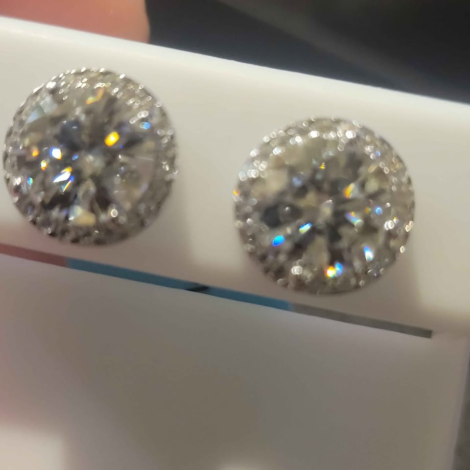 4.36 ct Silver Moissanite Earrings