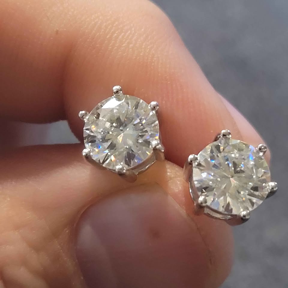 4 Carat Moissanite Mega Silver Earrings