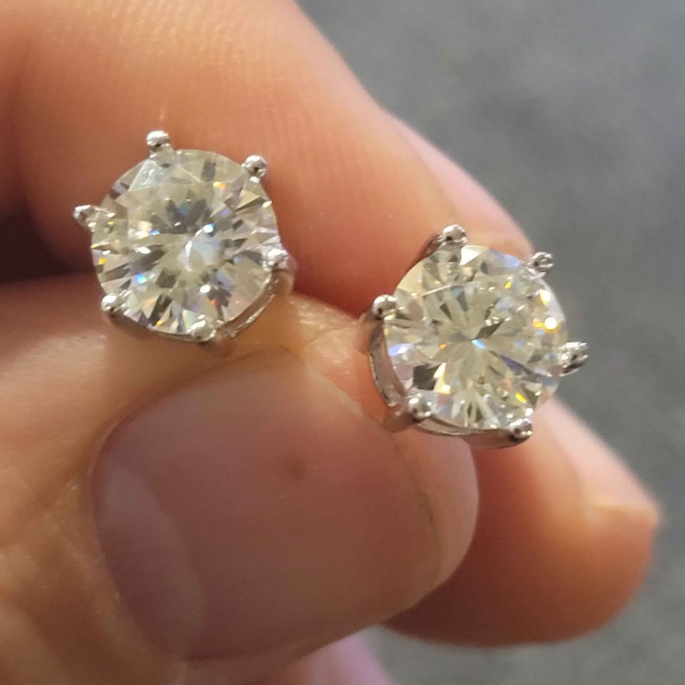 4 Carat Moissanite Mega Silver Earrings