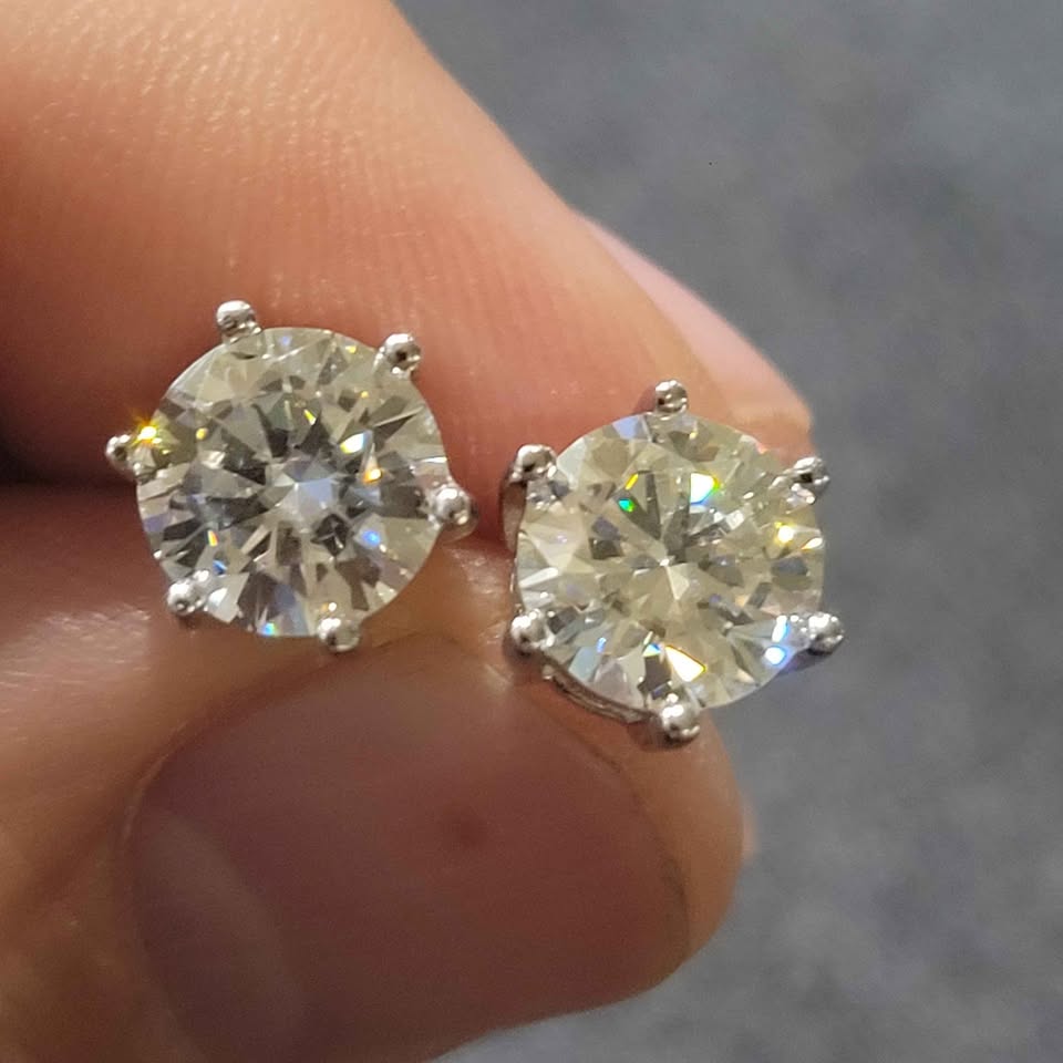 4 Carat Moissanite Mega Silver Earrings