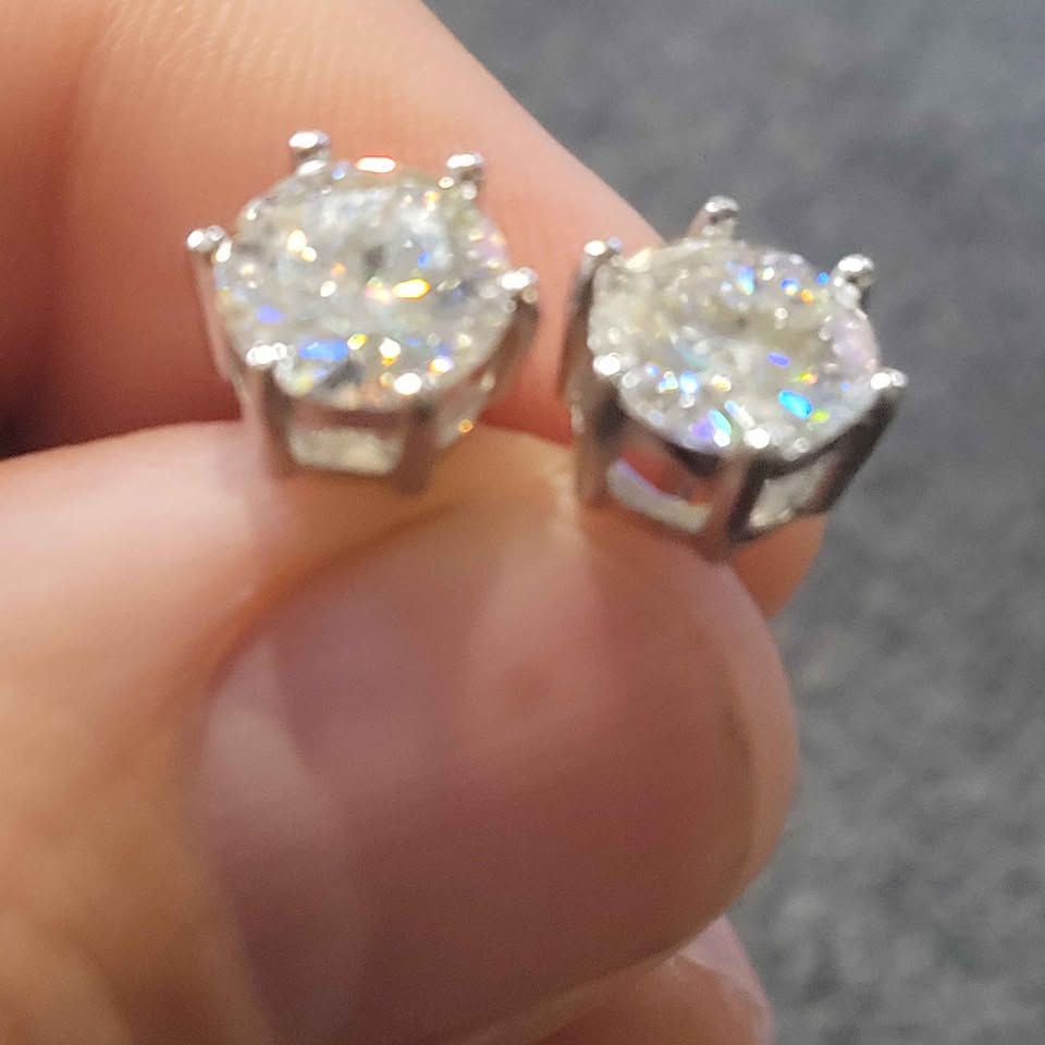 4 Carat Moissanite Mega Silver Earrings