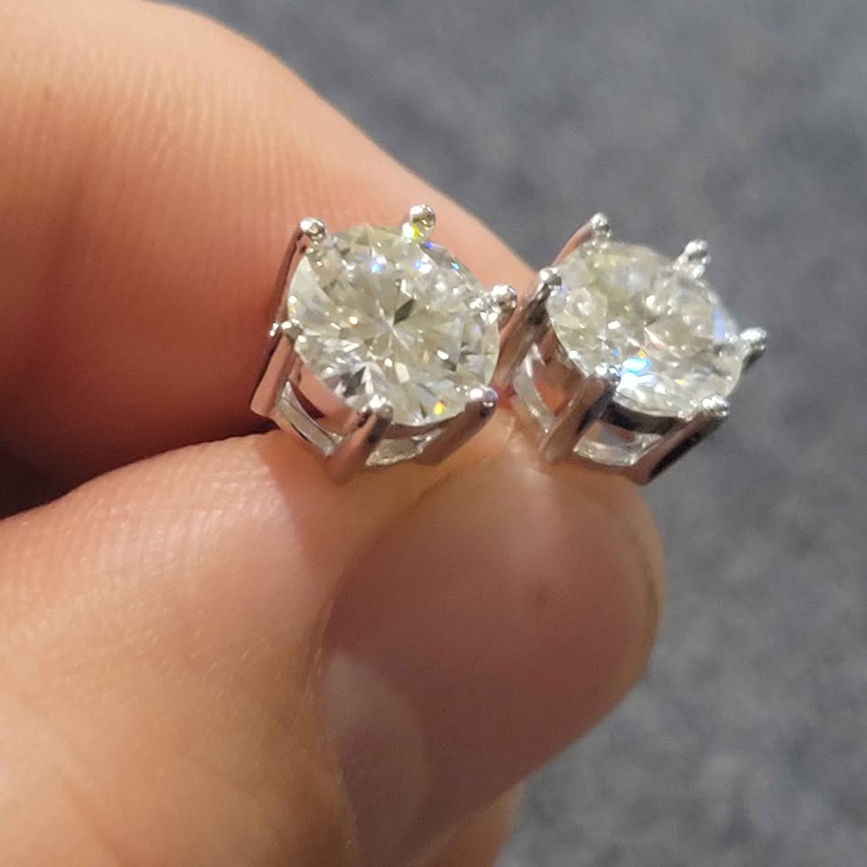 4 Carat Moissanite Mega Silver Earrings