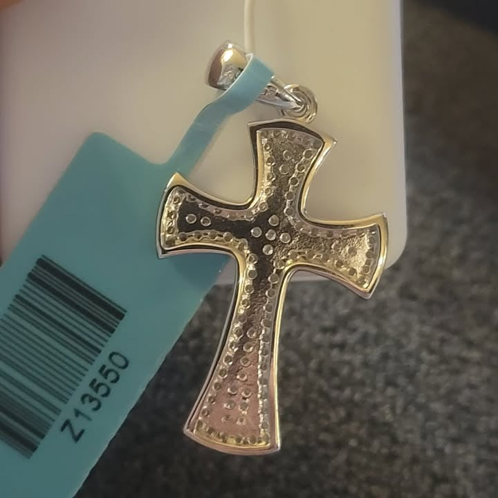 Silver Moissanite Cross Pendant