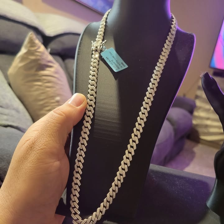 24 Inch Monaco  Moissanite Silver Necklace