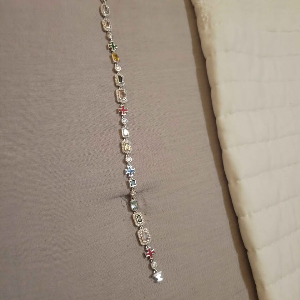 8.5 in. Multi-gem silver bracelet