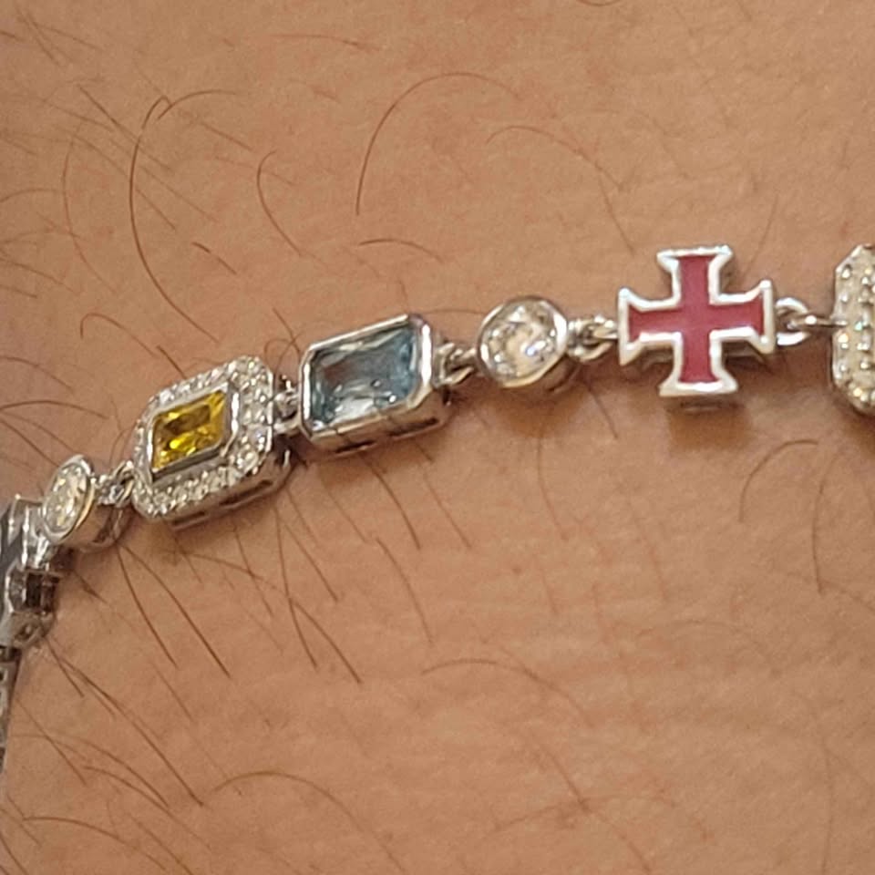 8.5 in. Multi-gem silver bracelet