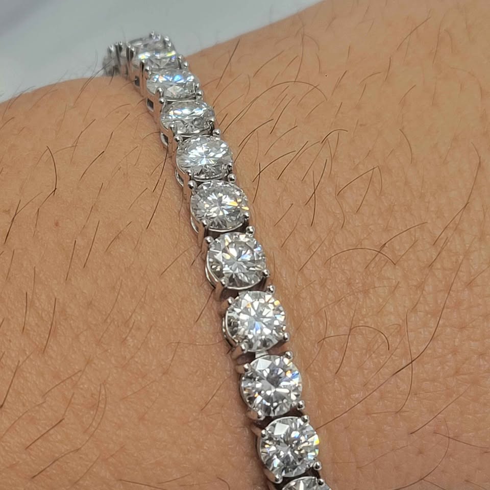 8 inch Moissanite silver tennis bracelet 6mm