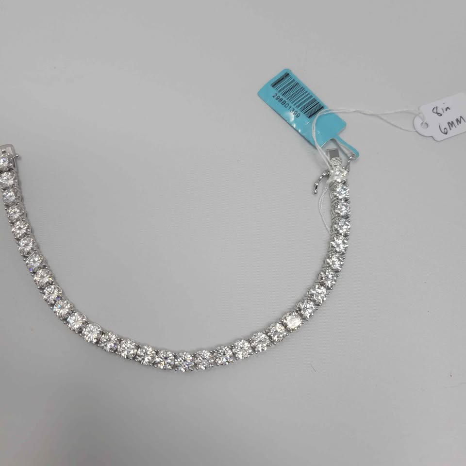 8 inch Moissanite silver tennis bracelet 6mm